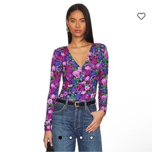 Sanctuary Jewel Garden Eye Catcher V Neck Top in Size Large NWT